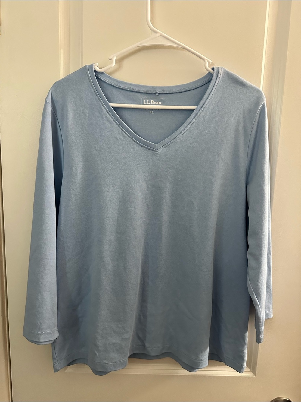 L.L. Bean Women’s Light Blue V-Neck Long Sleeve Tee